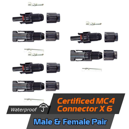 NEW 6 PAIR MC4 Style Cable Connector Plug Male Female12V Solar Waterproof IP67