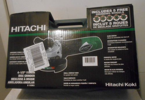 New hitachi 4 1/2&#034; disc grinder g12sr3 in case w/5 grinder wheels for sale