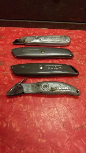 Lot of # 4 Utility Knives Stanley 99A and 199, Lewis Used and Allway NEW