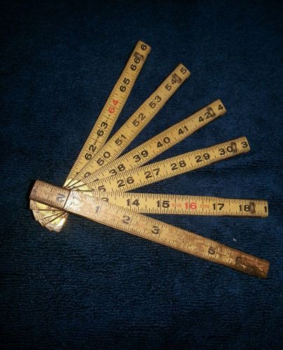 Vintage ~craftman 6&#039;  end folding tape measure w/brass ext | fast-usa-ship for sale