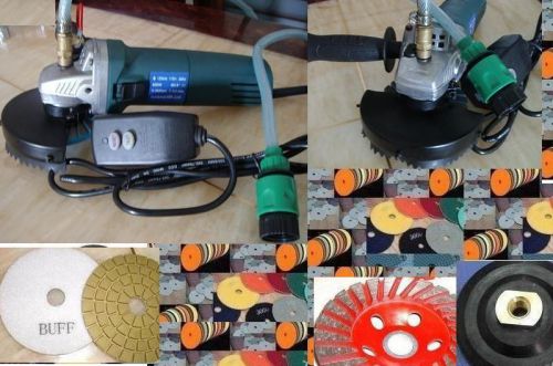 Wet 220V 240V Polisher Polishing 16 Pad 2 Glaze Buff 2 Cup Wheel Stone Concrete