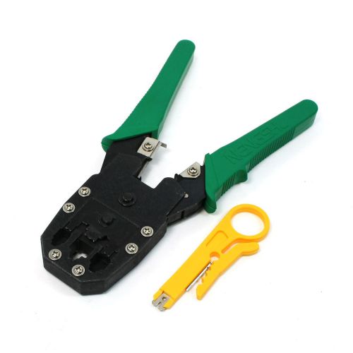 Green black network telephone wire loop plier crimping tool cutter w stripper for sale