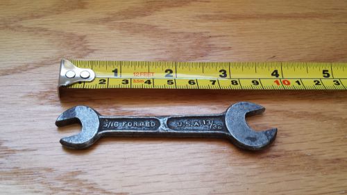 Vintage 8mm / 10mm Open End Wrench Forged USA.  5/16 13/32