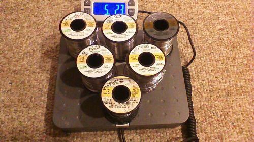 Kester Solder Wire Sn63Pb37 #58/285 .031&#034;/.80mm Lot of 6 Spools 5 Pounds