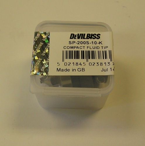 NEW SP-200S-10-K. NOZZLE Fluid Tip (1.0) FOR DEVILBISS COMPACT SPRAY GUN