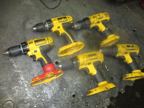 5 dewalt - dc 720 -dc 702-dc 728  18 vt cordless 1/2&#034;  drills for sale