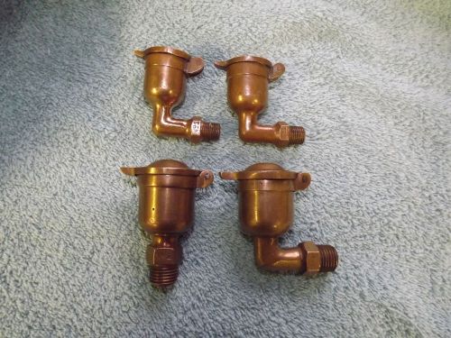Lunkenheimer oil cups brass lot of 4 hit miss stationary steam engine for sale
