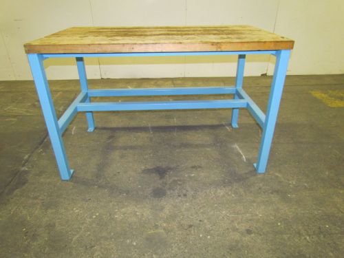Industrial butcher block workbench table welded steel frame 72x34x32&#034; height for sale