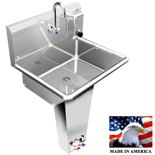 Floor mount hand sink basin single station 24&#034; pedal valve #304 stainless steel for sale
