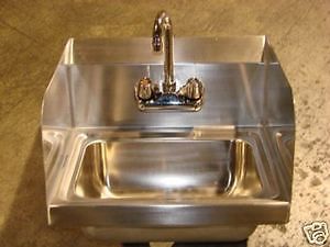 Wall Mount Hand Sink w/Splashguards Stainless NSF