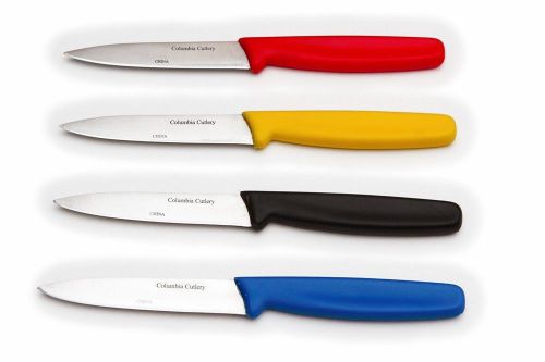 4 Columbia Cutlery Paring Knives-Color Variety-Brand New &amp; Very Sharp!