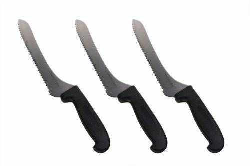 3 Columbia Cutlery Offset Bread Knives - &#034;Sandwich Knives&#034; - Brand New &amp; Sharp!