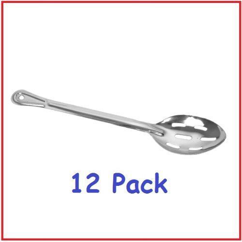 NEW (Pack of 12) 13&#034; Stainless Steel Slotted Serving  Basting Spoon *Professiona