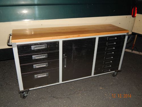 6FT STAINLESS STEEL BUTCHER BLOCK TABLE / PREP TABLE ON WHEELS WITH DRAWERS
