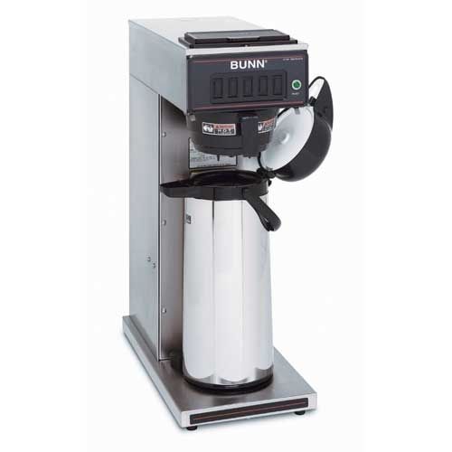 BUNN 23001.0003 Pourover Airpot Coffee Brewer with Plastic Funnel, Stainless Ste