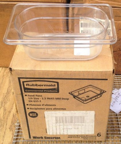 Case of (6) Rubbermaid 100P Clear Cold 1/9 Size Food Pan