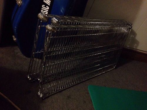 Chrome plated wire shelving 18&#034;x36&#034; metro style shelf nsf(set of 3, no poles). for sale