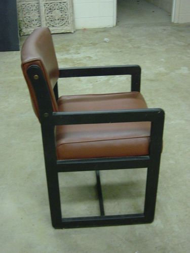 Retro Square Chairs Set 4 Black Wood Padded Office Restaurant Lobby Living Room