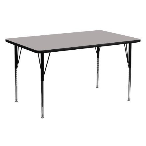 Flash Furniture XU-A2460-REC-GY-H-A-GG 24&#034; x 60&#034; Rectangular Activity Table, Hig