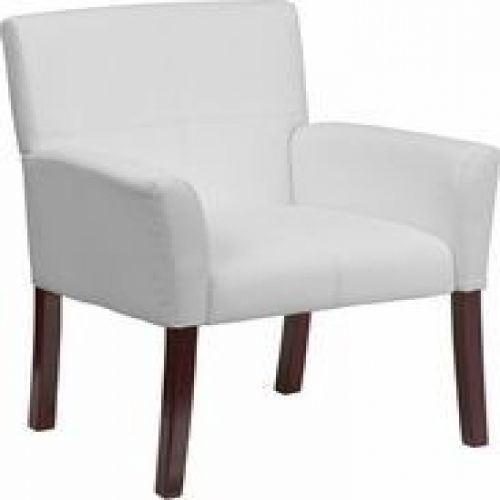 Flash Furniture BT-353-WH-GG White Leather Executive Side Chair or Reception Cha