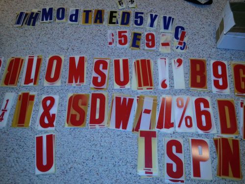 Billboard Sign 2&#034;-6&#034; Red blue and black Letters &amp; Numbers. (Over 500 pieces)