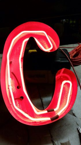 Neon channel letter sign &#039;C&#039; 24&#034; Vintage wall art