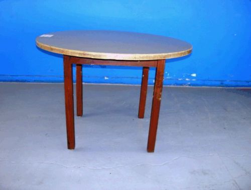 Heavy Resturant 42&#034; Round Tables Khaki Green Formica Tops legs metal or wood