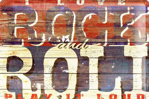 M.A. Allen Retro tin sign metal plate U.S. Deco I Love Rock and Roll music nosta