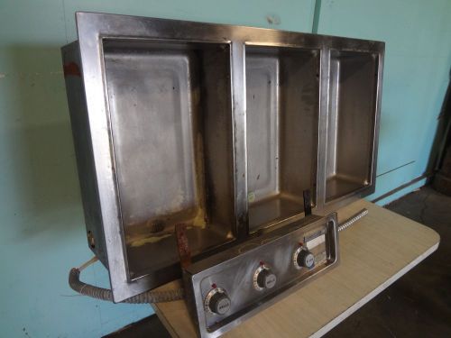 Heavy duty commercial stainless steel &#034;wells&#034; drop in 3 wells hot buffet insert for sale