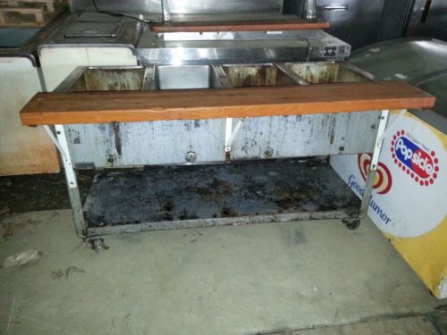 Electric steam buffet table water bath 4 pan hot food server warming unit used for sale