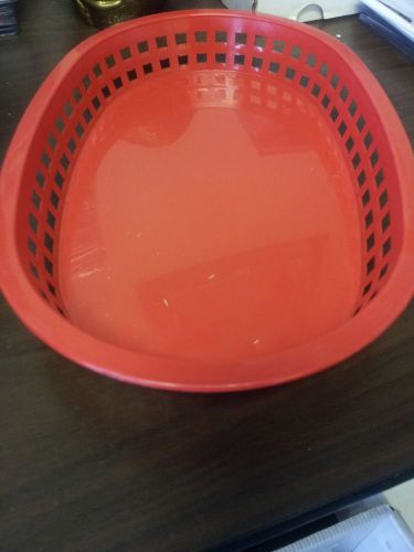 10 3/4&#034; RED OBLONG FOOD PLASTIC FOOD BASKET ( 12 PER PACK ) BURGERS/USA MADE