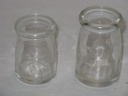 2 DIFFERENT SIZE VINTAGE RESTAURANT GLASS MILK CREAMERS