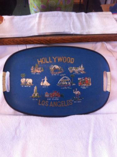 Vinatge Fiberglass Hollywood &amp; Los Angeles Serving Tray