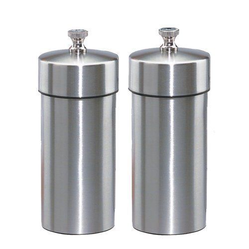 Chef Specialties Futura Solid Stainless Steel Pepper Mill and Salt Mill Set  4-I