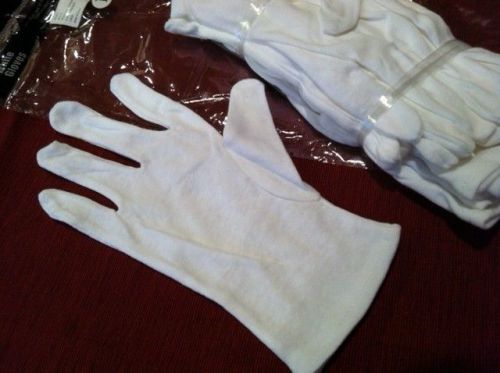 White Gloves ~ 12 pieces ~ 100% Cotton ~ Large ~ Food Service &amp; Catering ~ NIP