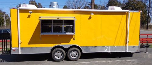 Concession trailer 8.5 x 24 yellow enclosed food bbq event catering for sale