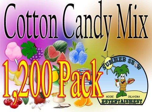 1200 pack COTTON CANDY mix w/ SUGAR FLAVORING FLOSSINE FLAVORED FLOSS Concession