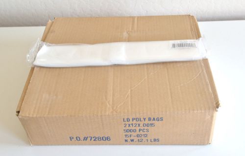 Plastic 2 Mil Clear Poly 2 x 12 bags heat sealable U-Line Flat 50 100 200 500