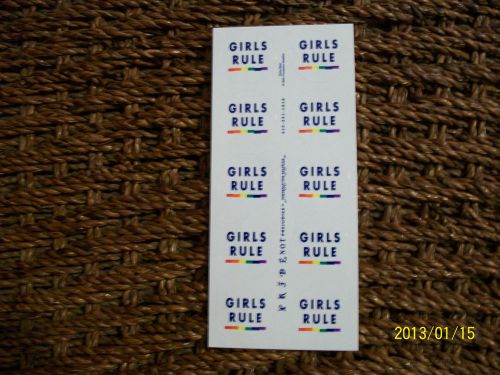 GIRLS RULE Sticker Sheet-Rainbow-Pride-Gay-Lesbian-Wedding-Women-Seals-Envelope
