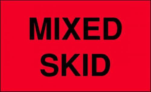 Ship Labels,Legnd Mixed Skid, Red,Legnd  Blk,Paper, W 5&#034;,H 3&#034;,Pk 50