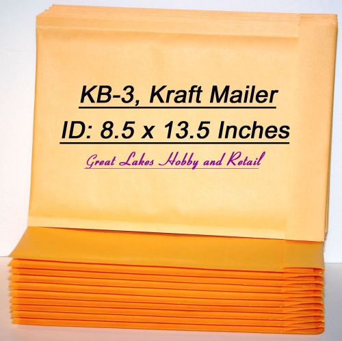 8 Self-Sealing Kraft Bubble Padded Envelope Mailers KB-3, OD: 9 1/4 x 14 Inches