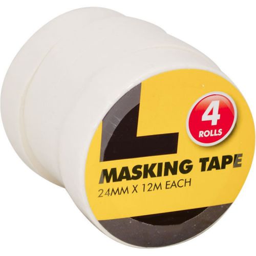 4 PC X QUALITY EASY TEAR MASKING TAPE 24mm x 12m DIY / DECORATING / PAINTING