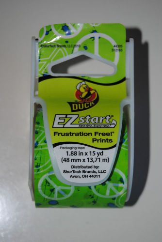 Duck EZ Start Frustration Free Prints in Green Peace Signs 1.88 in x 15 yd