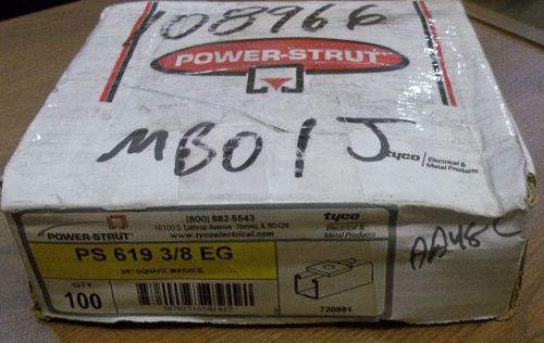 Case of 100 power-strut ps 619 3/8 eg square washer 720891  (bb1) for sale