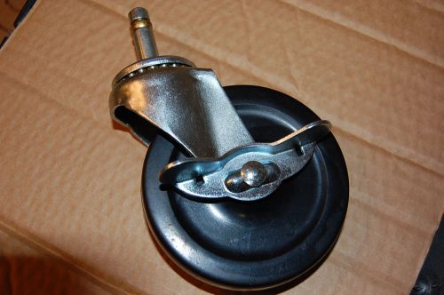 Set 4 new 4&#034; hardened rubber swivel casters hardened rubber wheels &amp; lock w/stem for sale