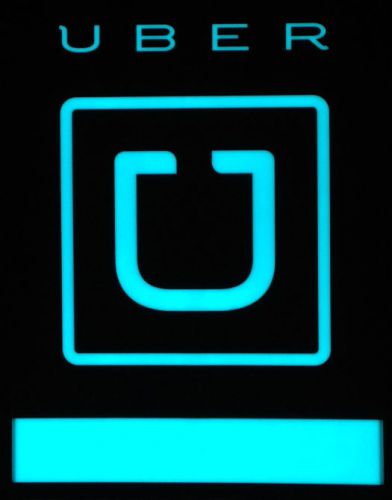 Uber logo sign - beautiful glowing blue EL illuminated 12volt customizable signs