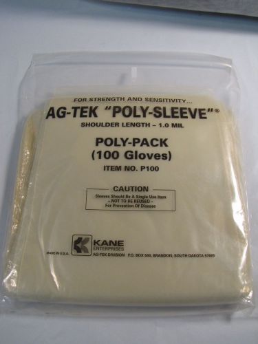 100pcs ag-tek p100 1.0 mil shoulder length poly-sleeve gloves new for sale