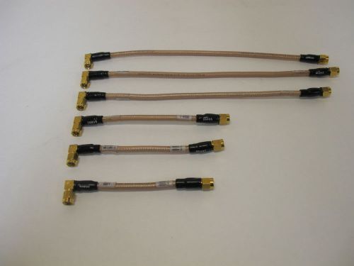 Cable Assembly SMA(M) to SMA(M).  Various Lengths.  6 each. DC - 18GHz.   Lot #3