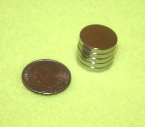 Qty 5 - 1/2&#034; x 1/16&#034; super strong n52 disc neodymium rare earth magnets round for sale