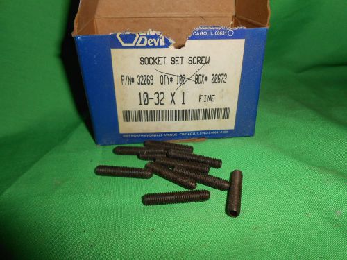 Lot of 10   10-32  x 1  cup point   socket set screws   usa for sale